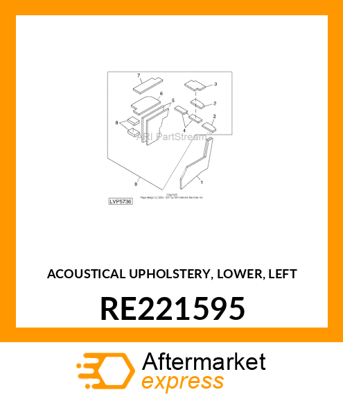 ACOUSTICAL UPHOLSTERY, LOWER, LEFT RE221595