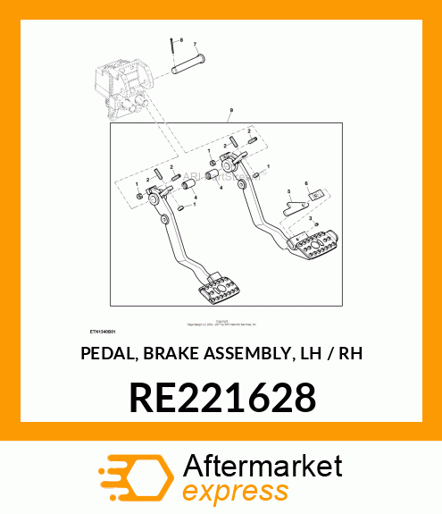 PEDAL, PEDAL, BRAKE ASSEMBLY, LH / RE221628