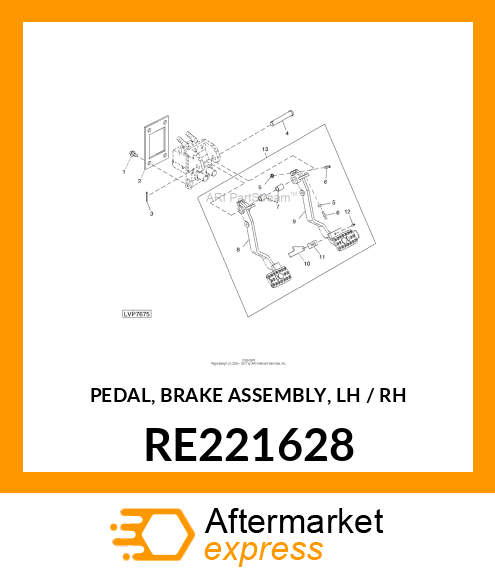 PEDAL, PEDAL, BRAKE ASSEMBLY, LH / RE221628