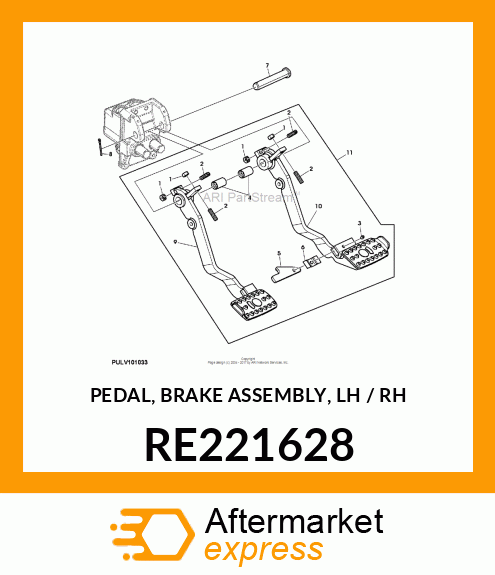 PEDAL, PEDAL, BRAKE ASSEMBLY, LH / RE221628