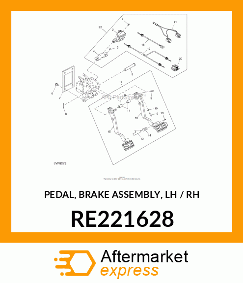 PEDAL, PEDAL, BRAKE ASSEMBLY, LH / RE221628