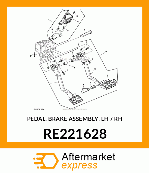 PEDAL, PEDAL, BRAKE ASSEMBLY, LH / RE221628