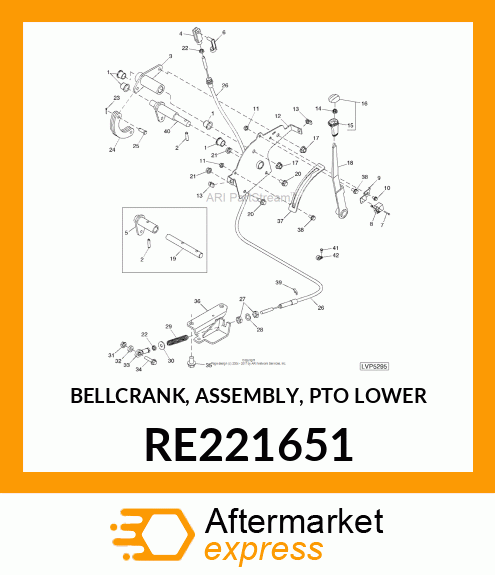 BELLCRANK, ASSEMBLY, PTO LOWER RE221651