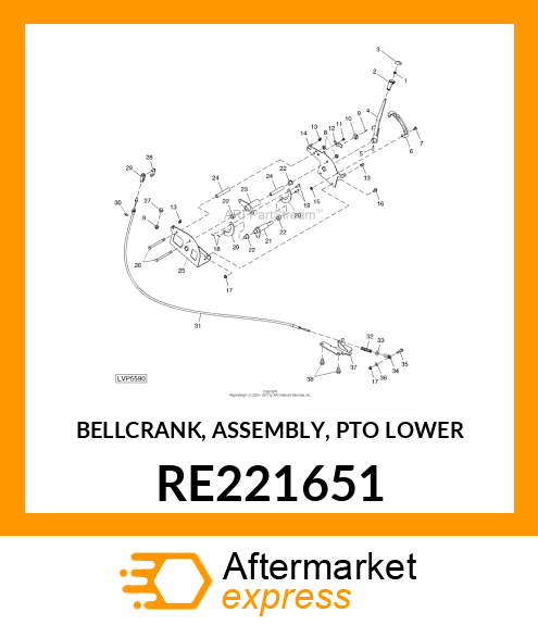 BELLCRANK, ASSEMBLY, PTO LOWER RE221651