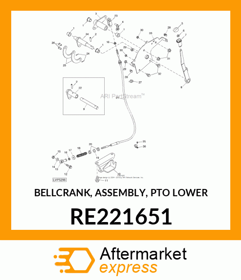 BELLCRANK, ASSEMBLY, PTO LOWER RE221651