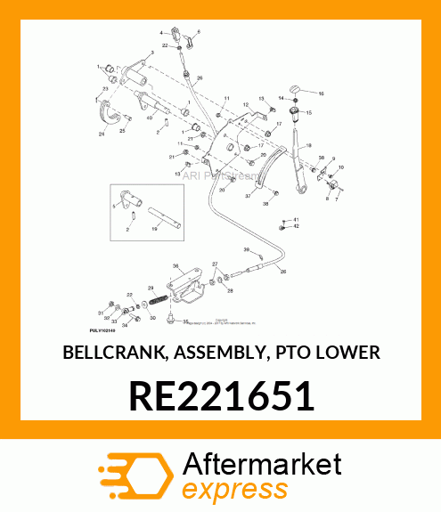 BELLCRANK, ASSEMBLY, PTO LOWER RE221651