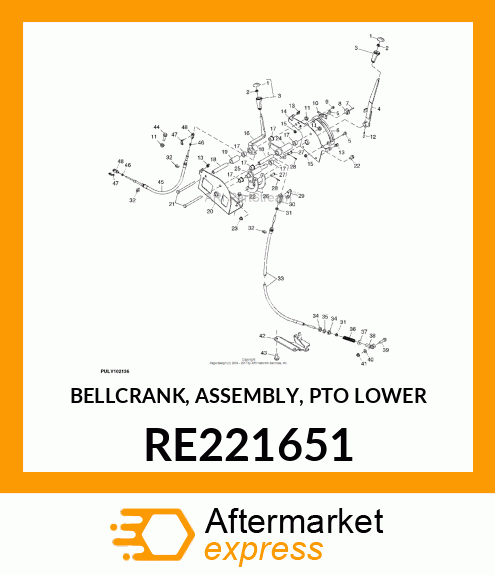 BELLCRANK, ASSEMBLY, PTO LOWER RE221651