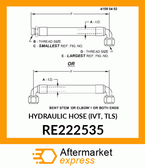 HYDRAULIC HOSE (IVT, TLS) RE222535