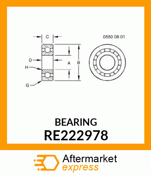 BALL BEARING, 40X90X23 W/SEALS RE222978