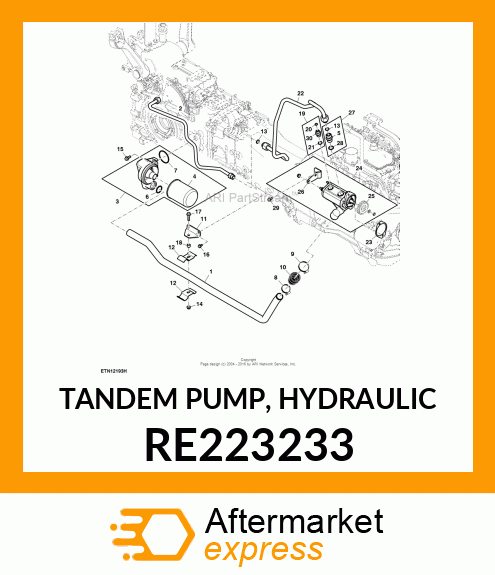 HYDRAULIC PUMP, HYDRAULIC PUMP RE223233