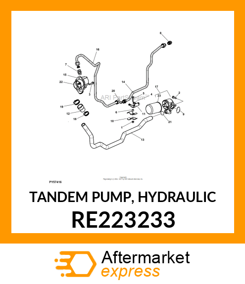 HYDRAULIC PUMP, HYDRAULIC PUMP RE223233