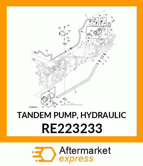 HYDRAULIC PUMP, HYDRAULIC PUMP RE223233