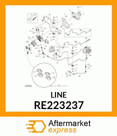 OIL LINE, ASSEMBLY RS PRESSURE RE RE223237