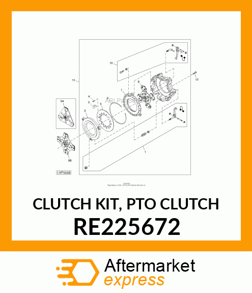 CLUTCH KIT, PTO CLUTCH RE225672