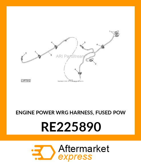 ENGINE POWER WRG HARNESS, FUSED POW RE225890