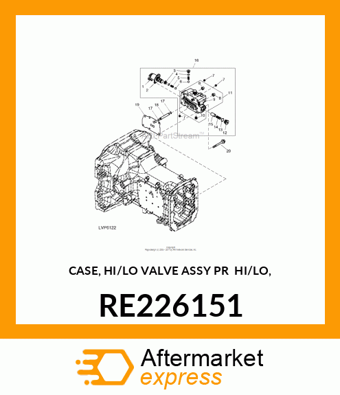 CASE, HI/LO VALVE ASSY PR HI/LO, RE226151