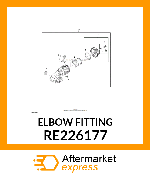 ELBOW FITTING, HYDRAULIC FILTER HOU RE226177