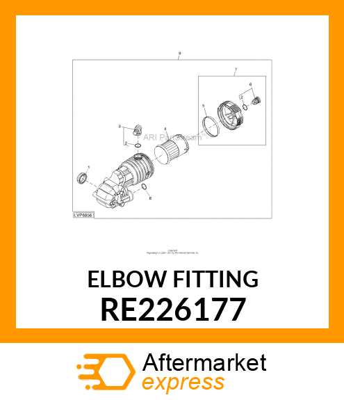 ELBOW FITTING, HYDRAULIC FILTER HOU RE226177