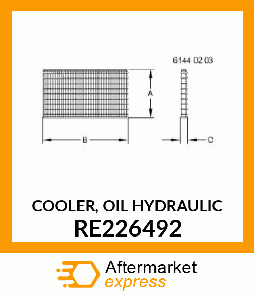 COOLER, OIL HYDRAULIC RE226492