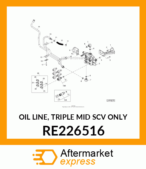 OIL LINE, TRIPLE MID SCV ONLY RE226516