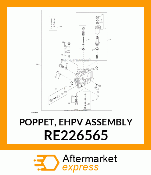 POPPET, EHPV ASSEMBLY RE226565