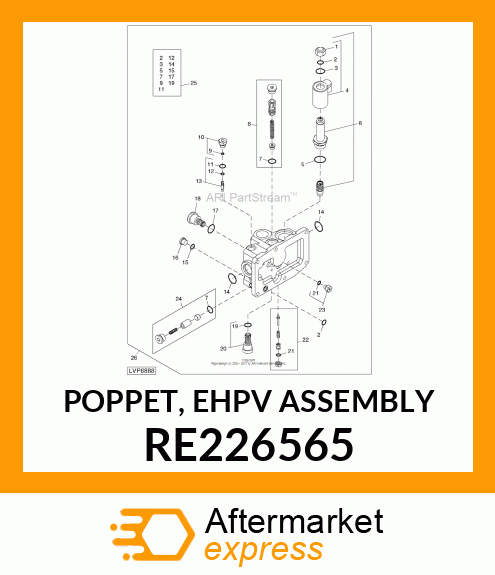 POPPET, EHPV ASSEMBLY RE226565