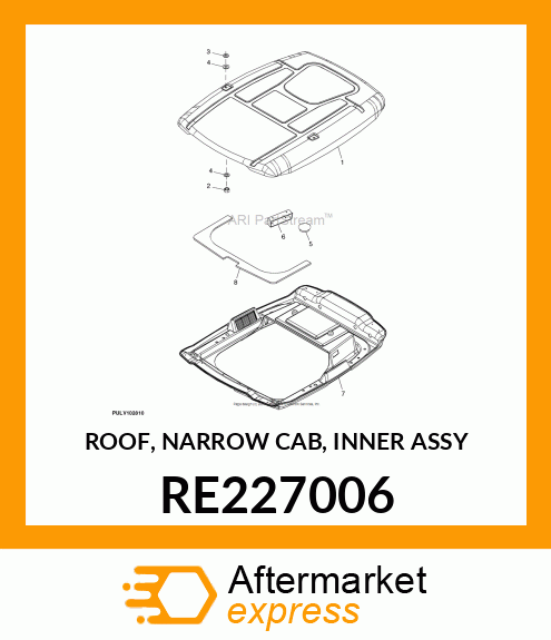 ROOF, NARROW CAB, INNER ASSY RE227006