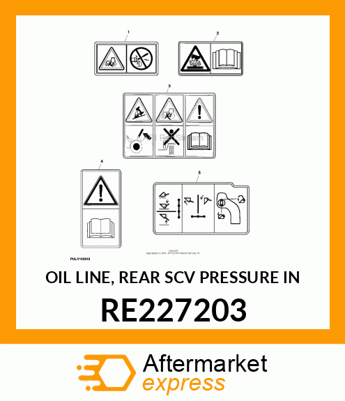 OIL LINE, REAR SCV PRESSURE IN RE227203