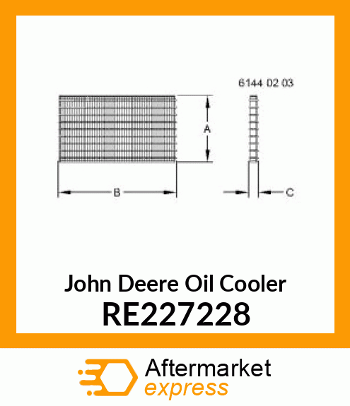 OIL COOLER, HYDRAULIC RE227228