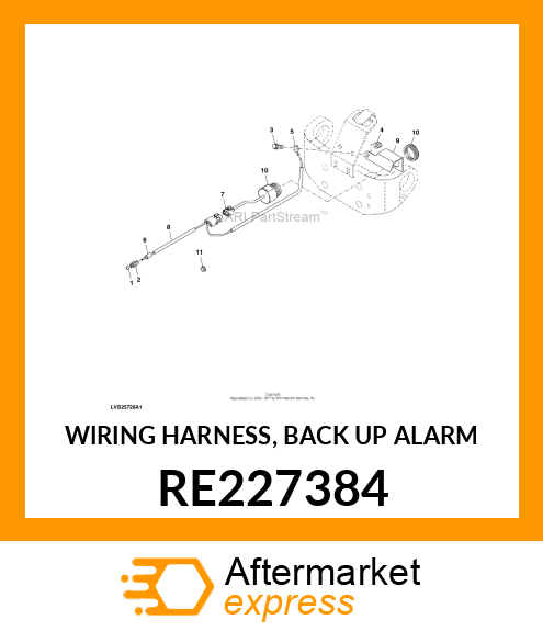 WIRING HARNESS, BACK UP ALARM RE227384