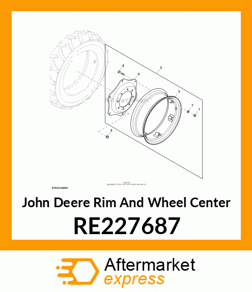 RIM AND WHEEL CENTER, W8 X 24, WHEE RE227687