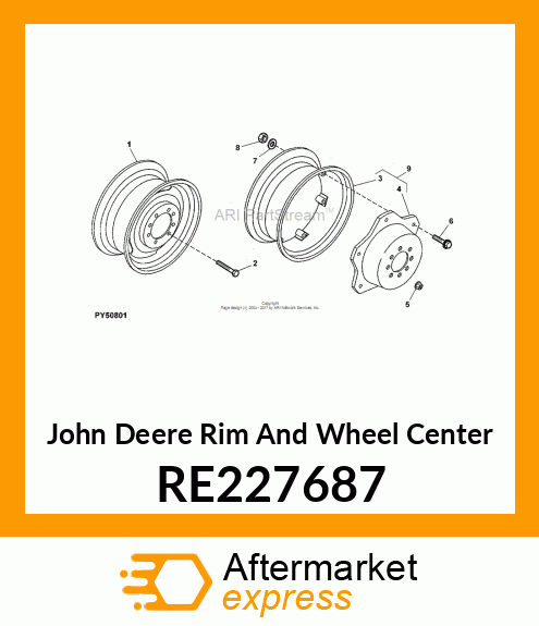 RIM AND WHEEL CENTER, W8 X 24, WHEE RE227687