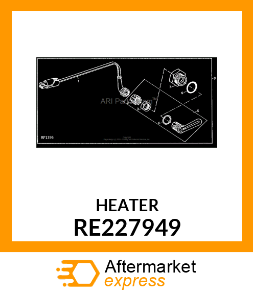 COOLANT HEATER, WITH CORD KIT RE227949