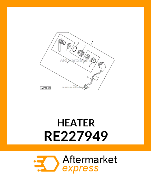 COOLANT HEATER, WITH CORD KIT RE227949