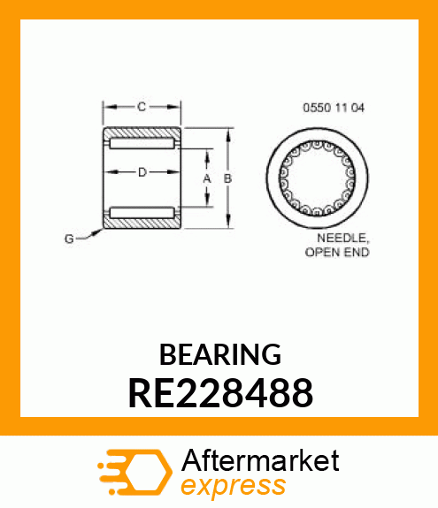 BEARING, STRAIGHT ROLLER RE228488