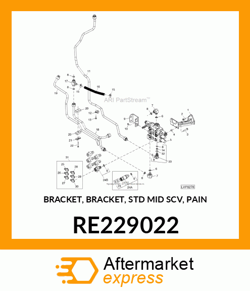 BRACKET, BRACKET, STD MID SCV, PAIN RE229022