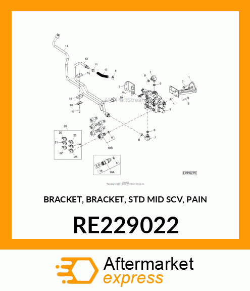 BRACKET, BRACKET, STD MID SCV, PAIN RE229022