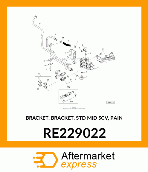 BRACKET, BRACKET, STD MID SCV, PAIN RE229022