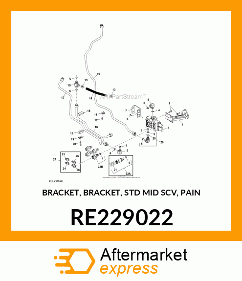 BRACKET, BRACKET, STD MID SCV, PAIN RE229022