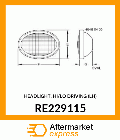 HEADLIGHT, HI/LO DRIVING (LH) RE229115