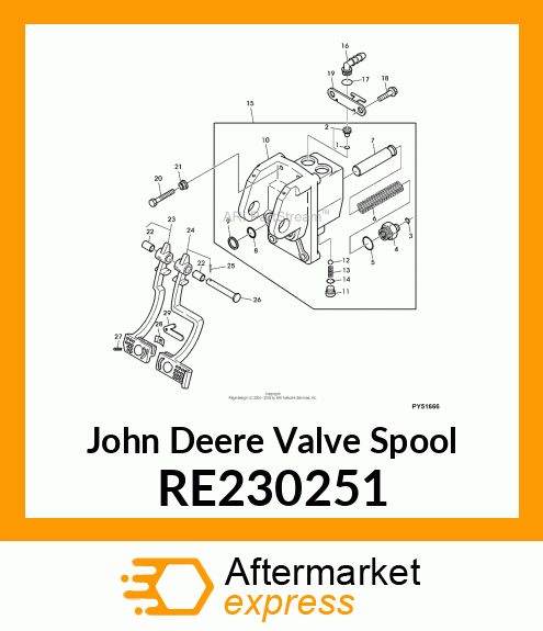 VALVE SPOOL, BRAKE W/SWITCH RE230251