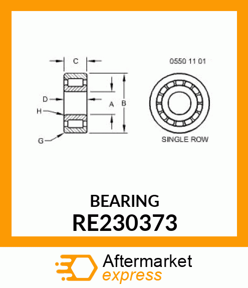 THRUST BEARING, CYL. ROLLER RE230373