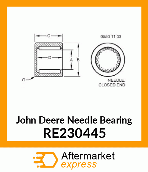 BEARING,NEEDLE RE230445