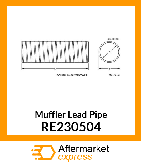 TUBE, EXHAUST FLEX PIPE RE230504