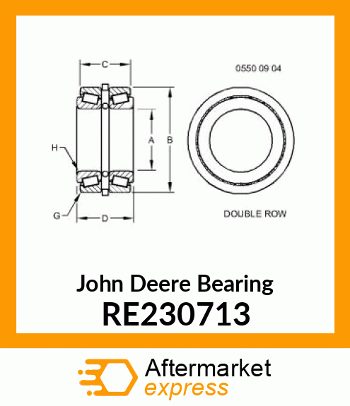 BEARING, TWO ROW ASSEMBLY RE230713