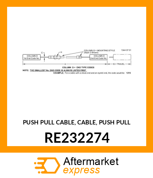 PUSH PULL CABLE, CABLE, PUSH PULL RE232274