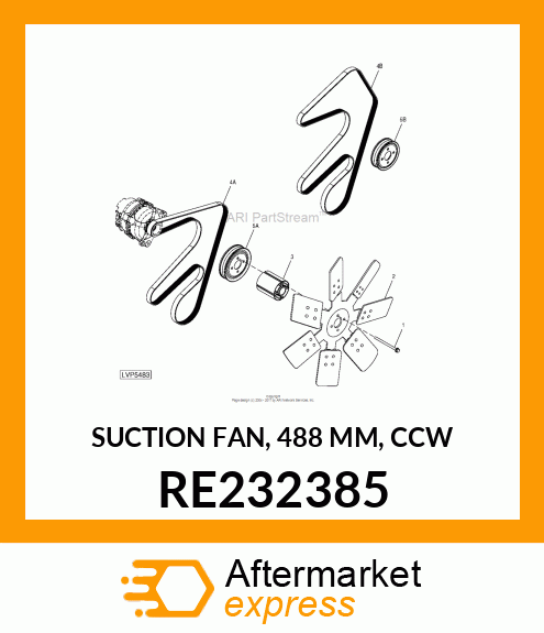 SUCTION FAN, 488 MM, CCW RE232385