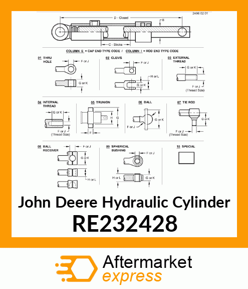 HYDRAULIC CYLINDER, 90 MM RE232428