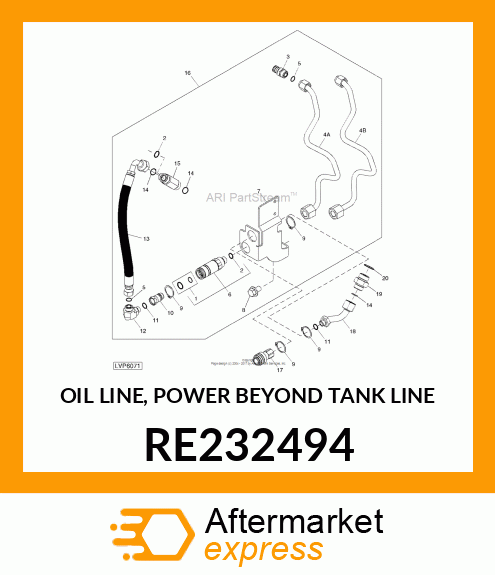 OIL LINE, POWER BEYOND TANK LINE RE232494