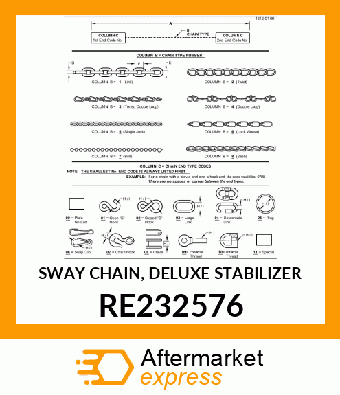 SWAY CHAIN, DELUXE STABILIZER RE232576